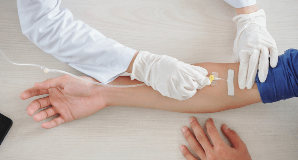 Blutanalyse und Infusion